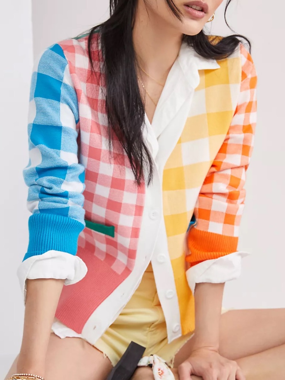 NWT Anthropologie Picnic Gingham Cardigan